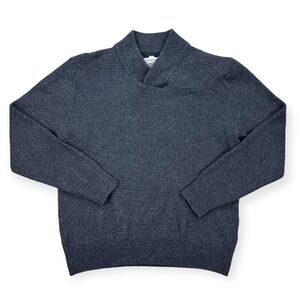 Schott Bros Wool Sweater Men's XL Dark Gray Shawl Collar Knit Pullover
